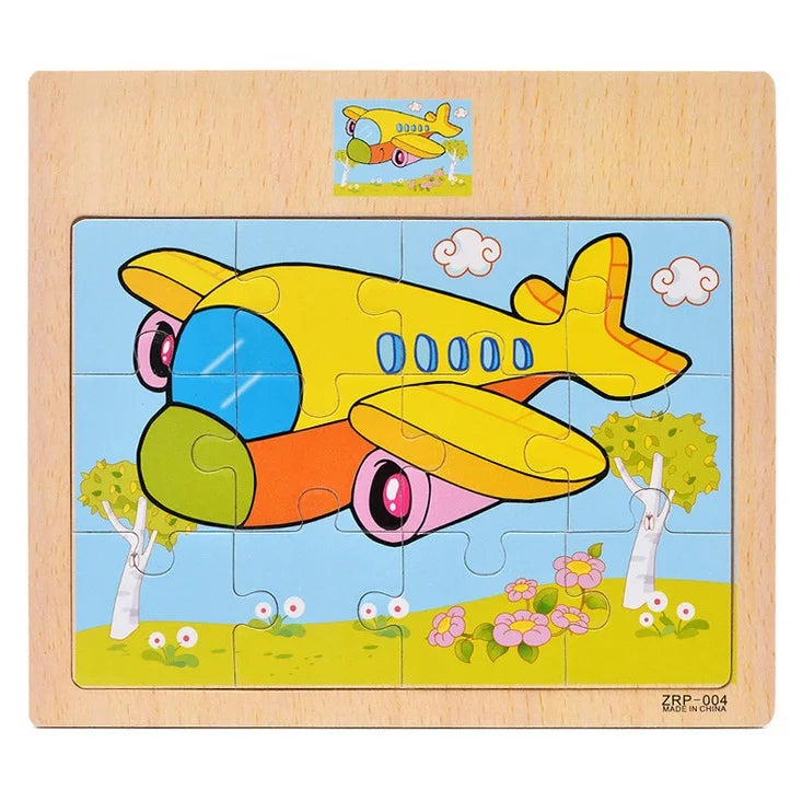 Puzle de Madera de 12 Piezas · Avión