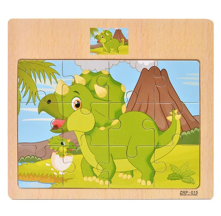 Puzle de Madera de 12 Piezas · Dinosaurio