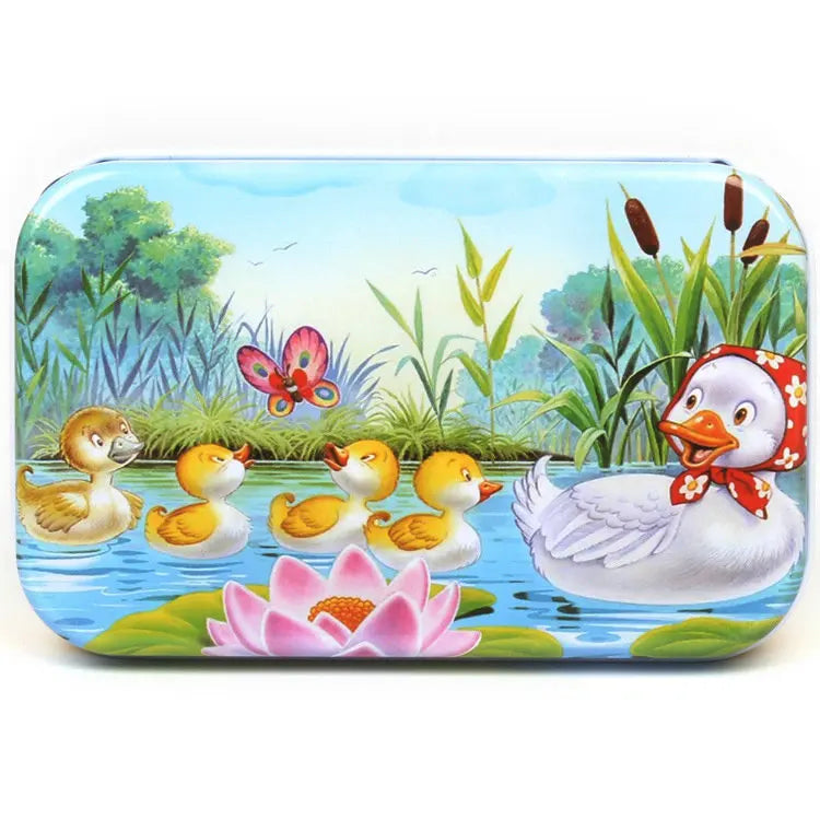 Puzle Infantil de 60 Piezas en Caja Metálica · Patitos