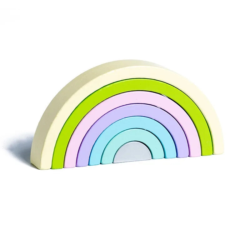Arcoíris de Madera Apilable · Pastel