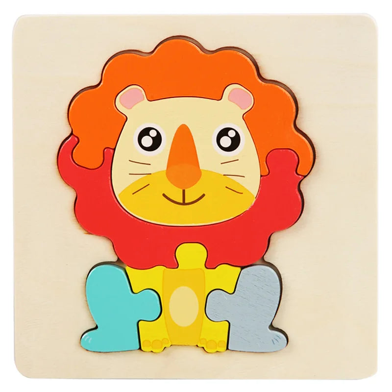 Puzle de madera de un león
