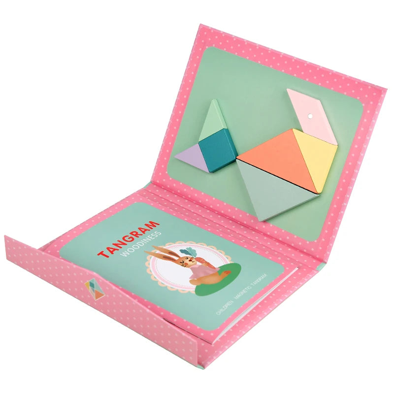 Tangram Magnético en Libro · Rosa · Grande