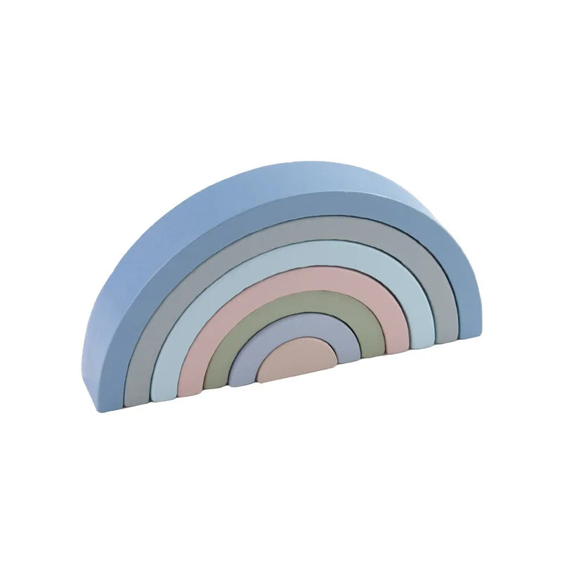 Arcoíris de Madera Apilable · Azules