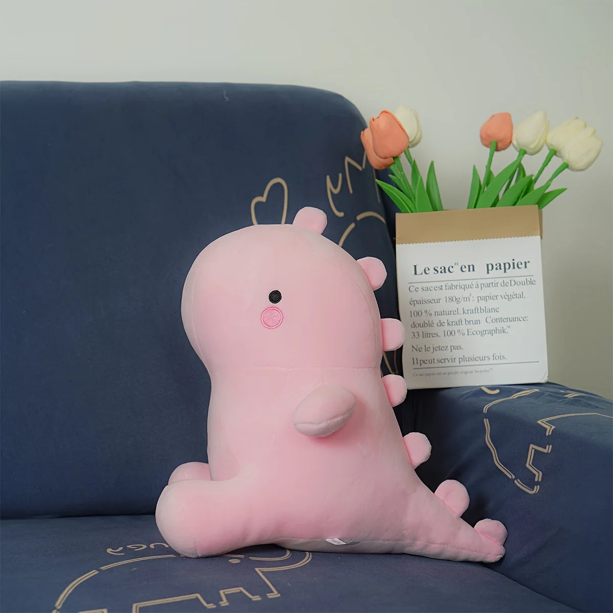 Dinosaurio de Peluche Blandito · Rosa