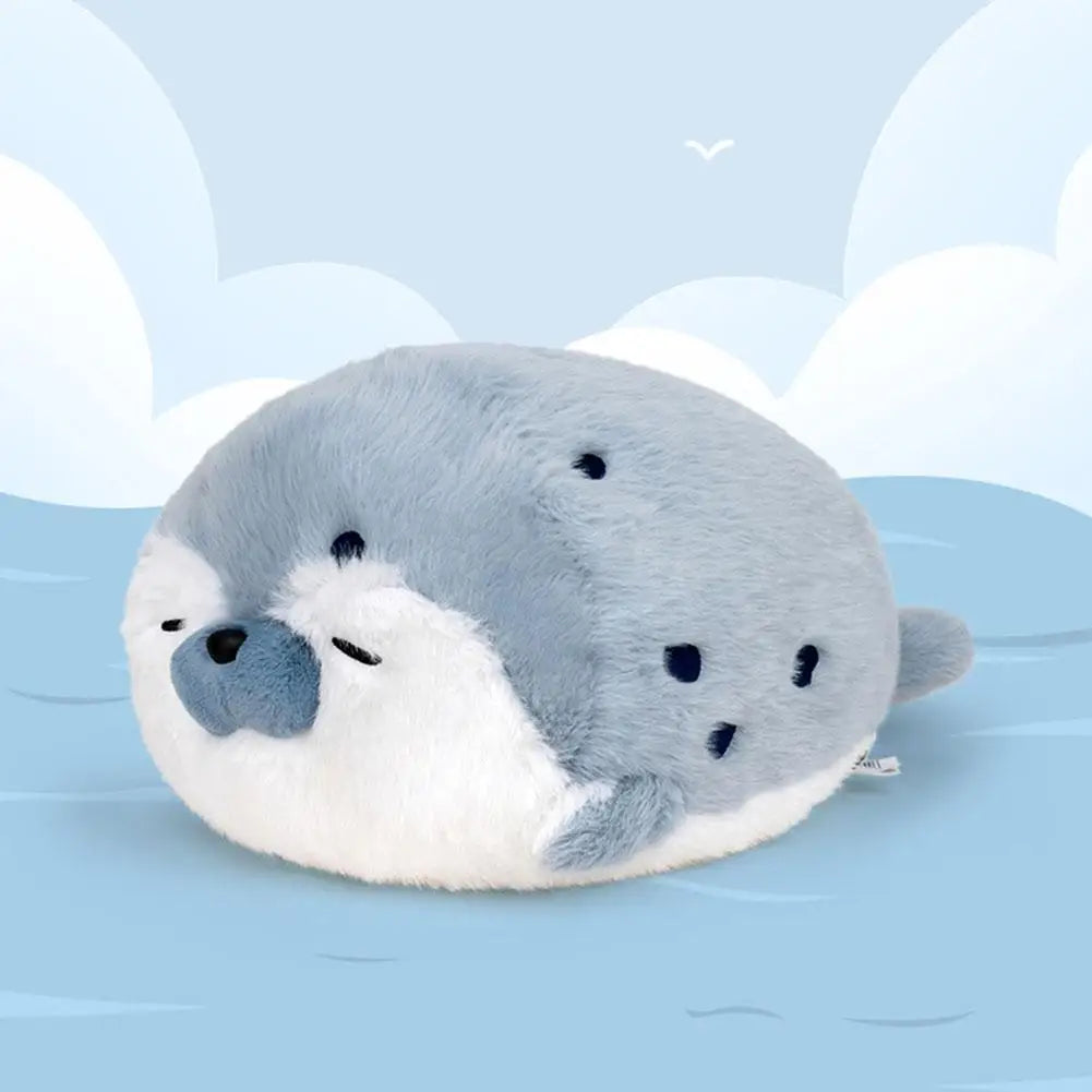 Foca de peluche gris azulada