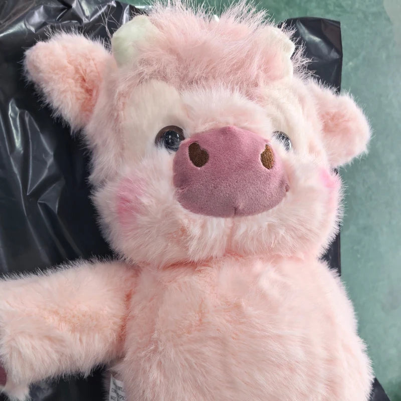 Vaca Highland de peluche rosa
