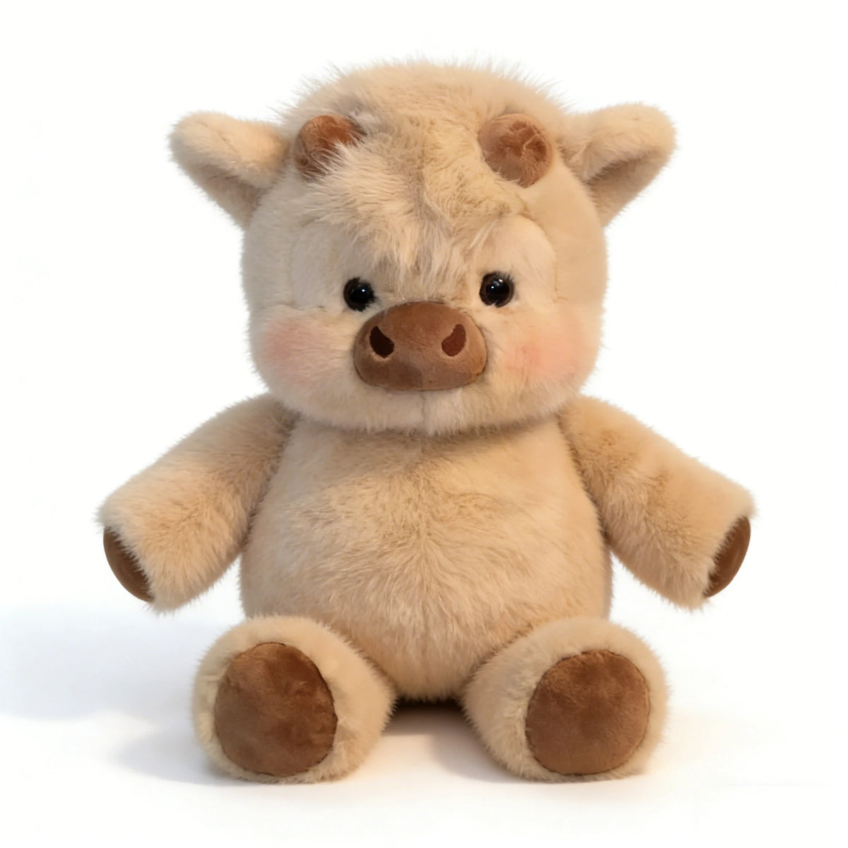 Vaca Highland de Peluche · 40 cm · Caqui