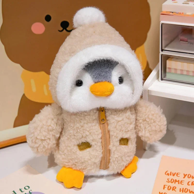 Pingüino de Peluche con Abrigo · Marrón