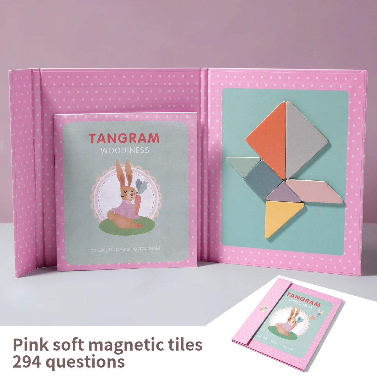 Tangram Magnético en Libro · Rosa · Pequeño