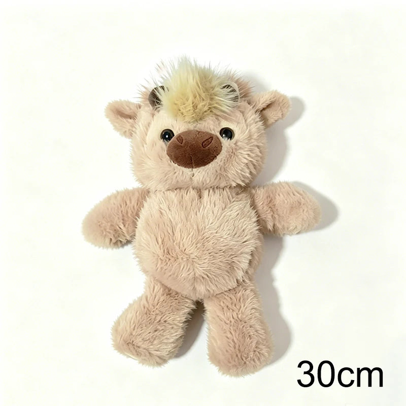Vaca Highland de Peluche · 30 cm · Crema