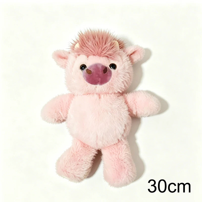 Vaca Highland de Peluche · 30 cm · Rosa