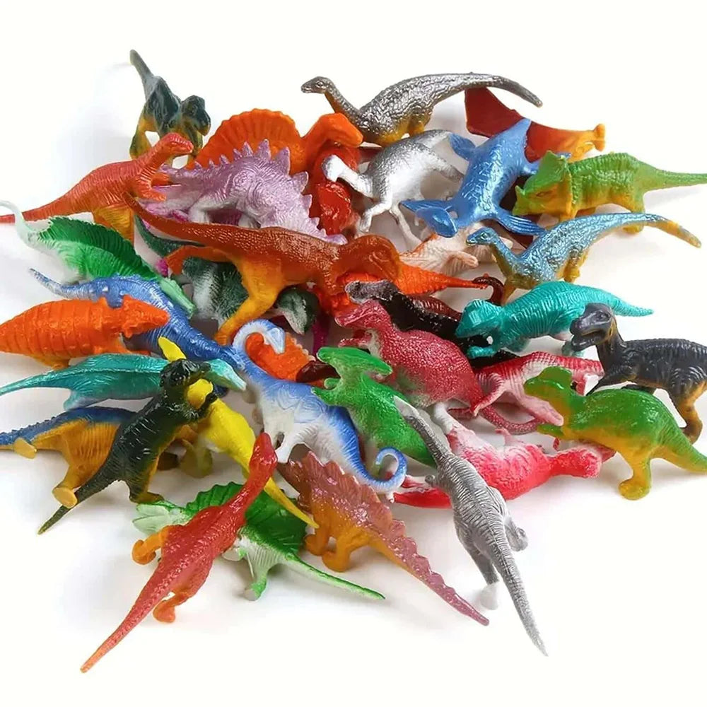 Montón de dinosaurios de colores