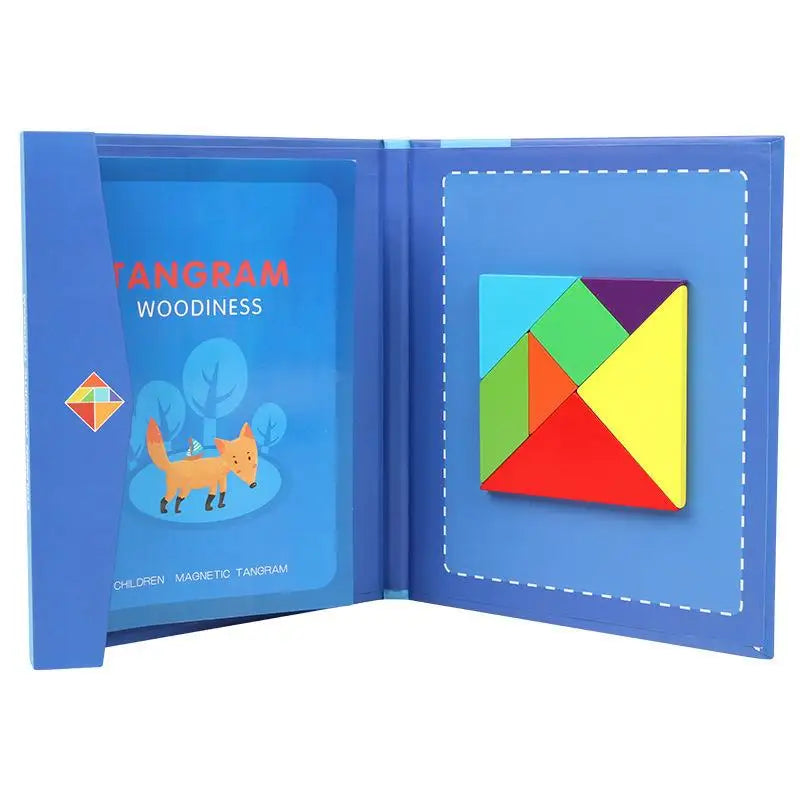 Tangram Magnético en Libro · Azul · Grande