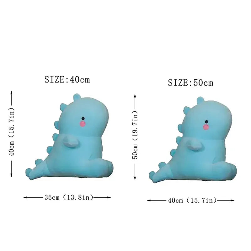 Dinosaurio de peluche de 40 y 50 cm con sus medidas