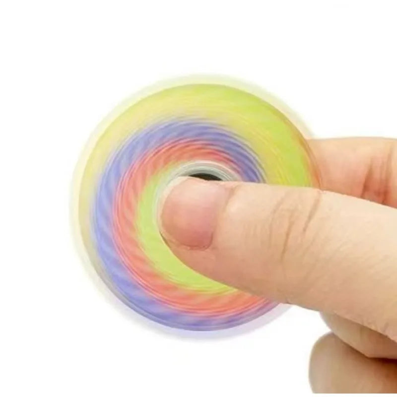 Mini spinner girando con efecto de arcoíris
